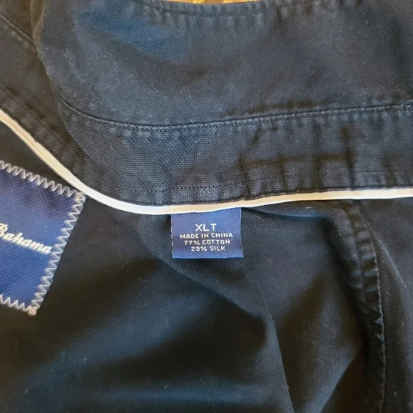 TOMMY BAHAMA Long sleeve Black cotton silk blend shirt size XLT - Picture 8 of 11